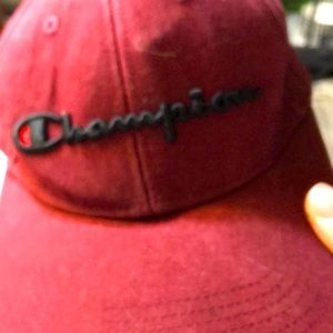 Distressed burgundy champion baseball cap